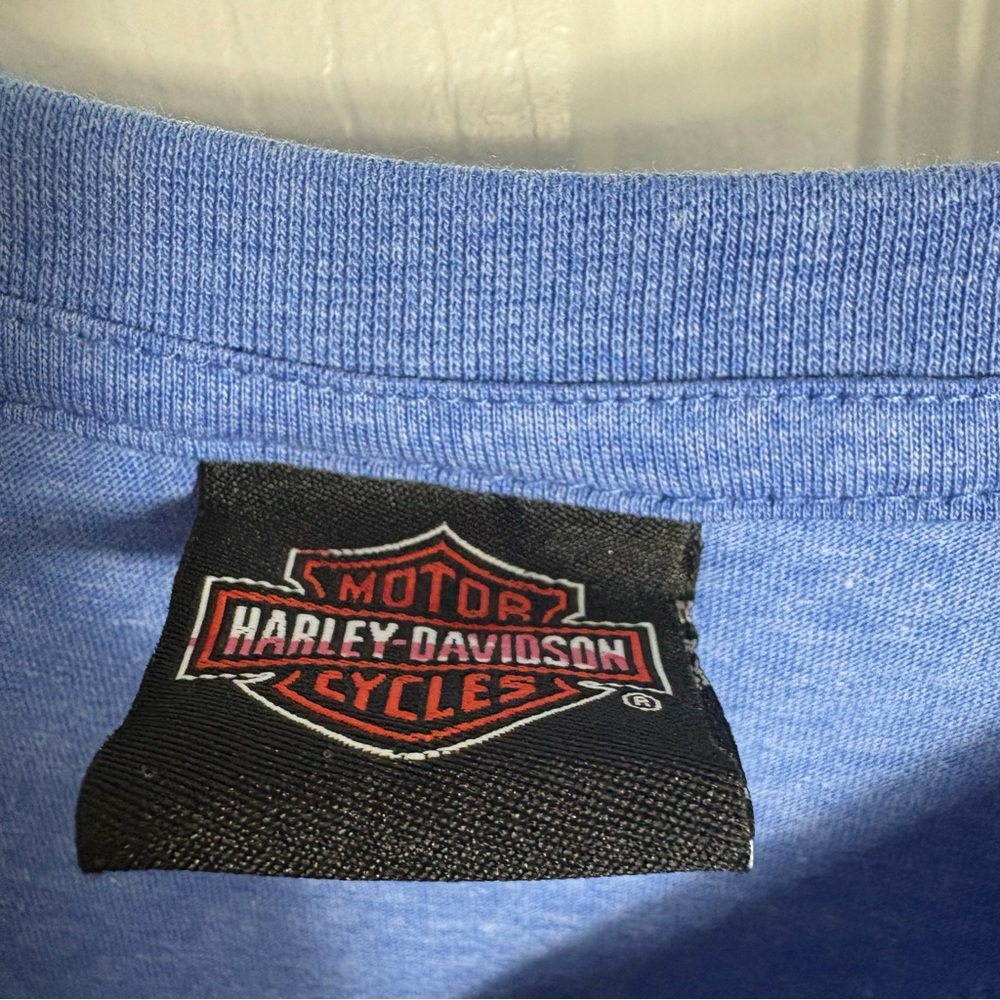 HARLEY-DAVIDSON Blue Long Sleeve Tee Size Medium -- SUPER SOFT!!! - Picture 8 of 13